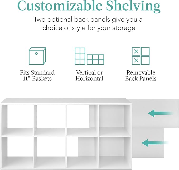 Best Choice Products 8-Cube Storage Organizer, 11in Shelf Opening, Display Shelf - Image 4