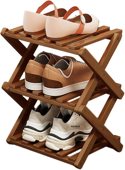 YYW Bamboo Shoe Rack for Entryway, Free Standing Shoe Racks Shelf Closet by YYW