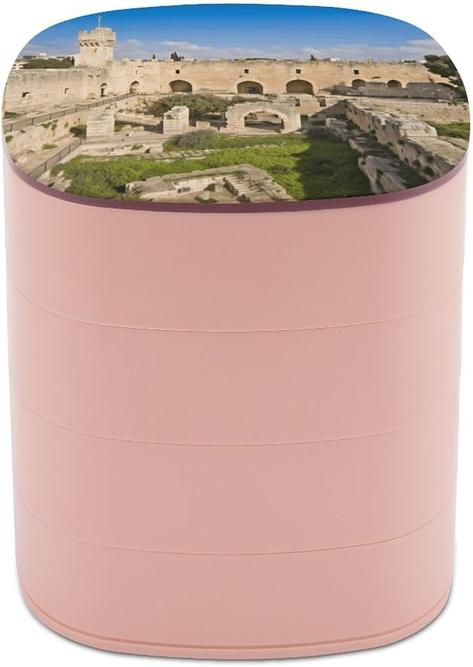 Israel at The Tower of David Rotating Jewelry Organizer Box 4-Layer 360° by CSGJMYGS