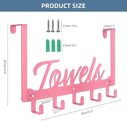Azmoncy 2 Pack Over The Door Hooks, Towel Rack - Image 2
