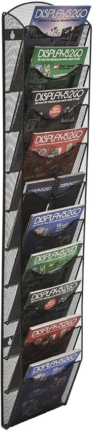 Displays2go Wall Mount Literature Rack, File Folder Organizer, 10 Dividable - Image 2