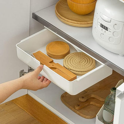 Poeland Under Desk Drawer Self-Stick Storage Organizer - Image 6