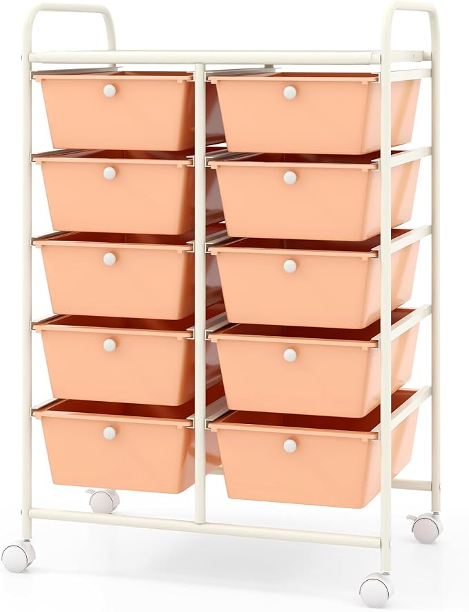 Giantex 10 Drawers Rolling Cart, Classroom Organizers, Storage Cart - Image 9