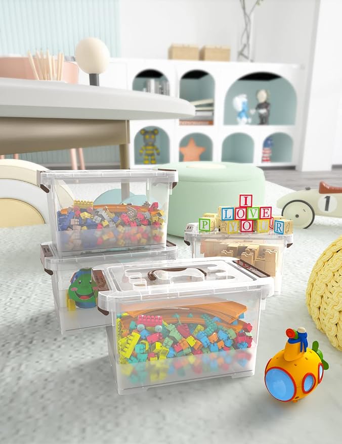 WYT Clear Storage Latch Box, 6 Pack Storage Organizer Bins - Image 7