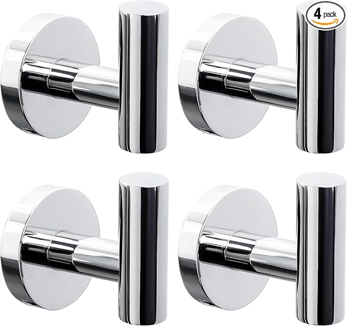 Kruodop Towel Hooks for Bathroom, 4 Packs Wall Mount Towel Holder, Stainless by Kruodop