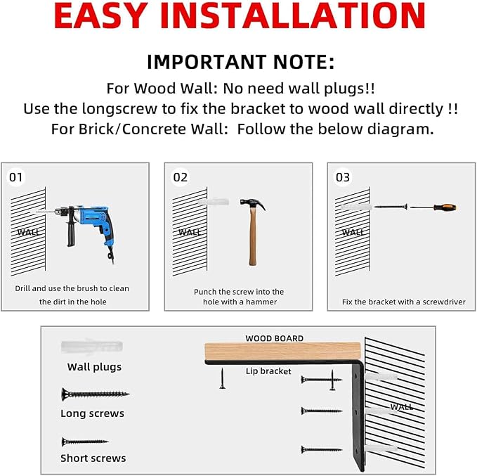 Shelf Bracket, Heavy Duty Floating Shelf Brackets 12-Inch Long - Image 9
