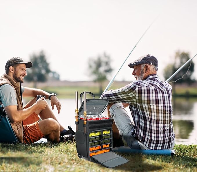 MATEIN Rolling Tackle Box with Cooler, Large Fishing Bag with Wheels - Image 9