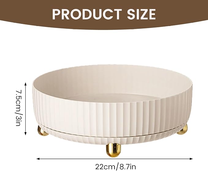 Rotating Makeup Organizer, 8.7 Inch Large Capacity Vanity Tray - Image 5