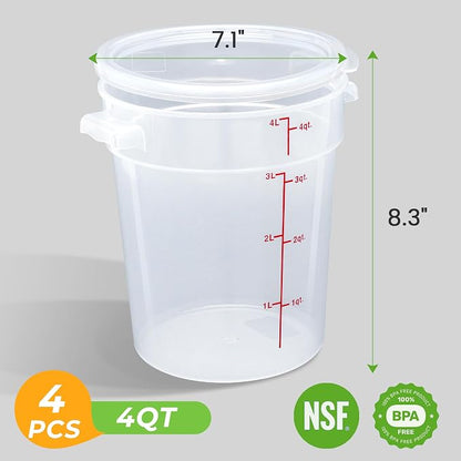 4 Pack Round Food Storage Containers - Image 2