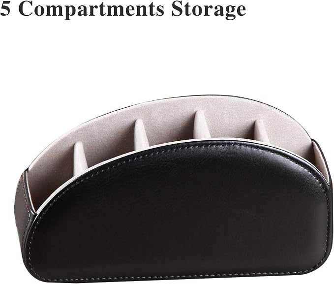 All-in-One Leather TV Remote Control Holder Black - Image 4