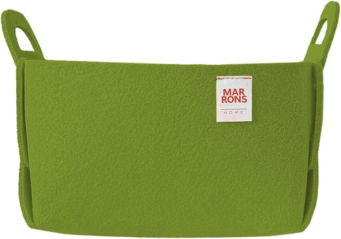 Collapsible Felt Olive Storage Bin Small 7.1"x5.1"x5.1" – Foldable Basket by MARRONS