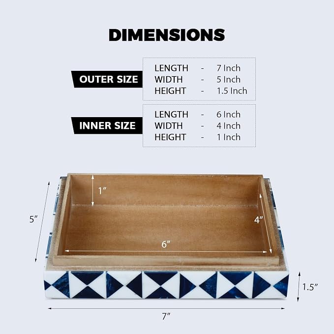 Handicrafts Home Blue and White Decorative Storage Box - Image 2