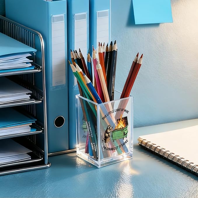 This Little Light Of Mine I'm Gonna Let It Shine Acrylic Cosmetic Pencil Holder - Image 4