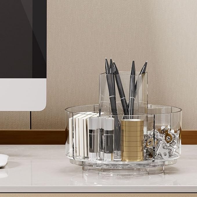 LINFIDITE 360 Rotating Makeup Organizer Clear Cosmetic Storage Holder Tray - Image 4