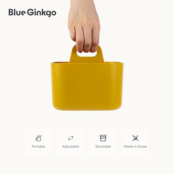 BLUE GINKGO Small Stackable Organizer Caddy – Korean-Made Portable Tote - Image 5