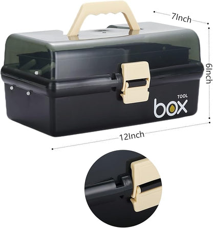 12'' Three-Layer Clear Plastic Storage Box/Tool Box - Image 2