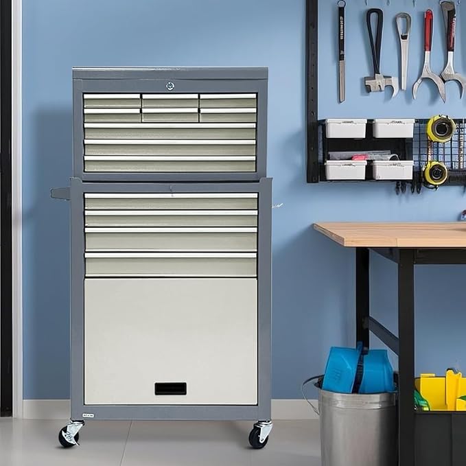 13-Drawer Rolling Tool Chest, 2 in 1 Detachable Tool Chest, Tool Box - Image 2