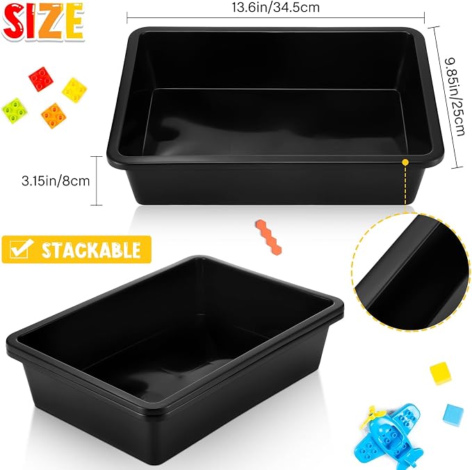 Hoteam 10 Pcs Flat Storage Organizer Tray Bin Paper Tray - Image 2