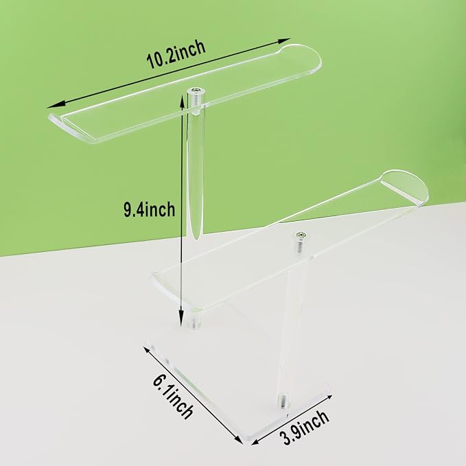 Bigfety Acrylic Headband Holder, 2 Pack Clear Headband Organizer Stand - Image 3