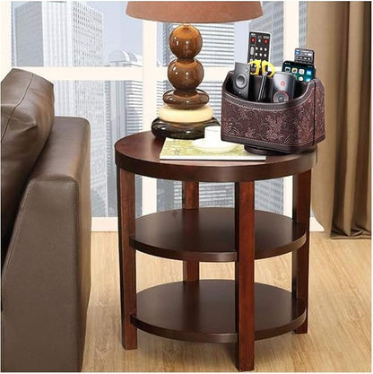 YAPISHI Antique Leather Remote Control Holder, 360 Degree Spinning Desk TV - Image 7