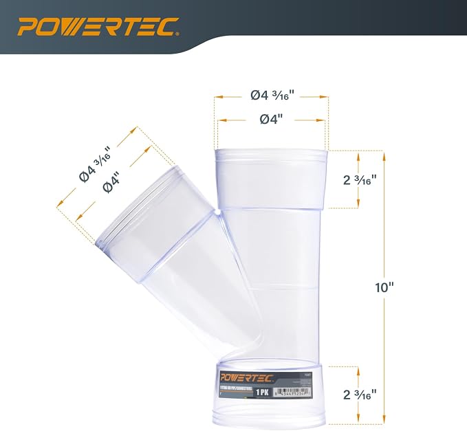 POWERTEC 70367W 4 Inch ID Y Fitting - Image 6