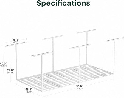 SunsGrove 4x8 Overhead Garage Storage Rack Organization, Adjustable Ceiling - Image 3