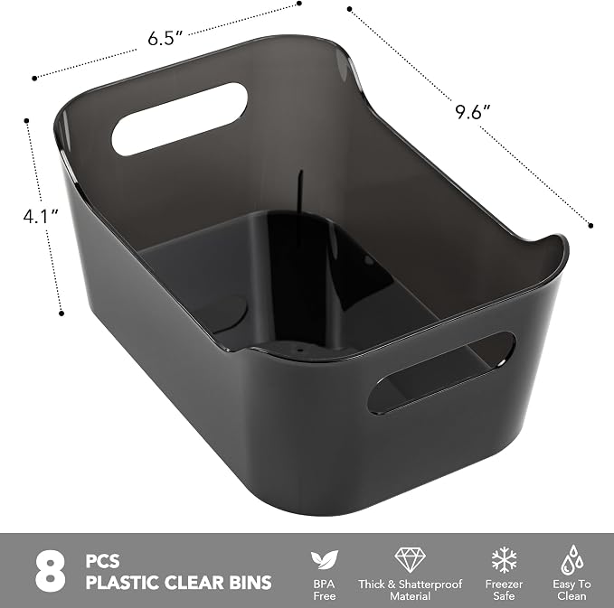 Tiawudi 8 Pack Plastic Storage Bins, Home Edit and Cabinet Organizers - Image 2