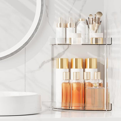 Bathroom Counter Organizer Countertop 2 Tier Storage Acrylic Corner Makeup by Acliys