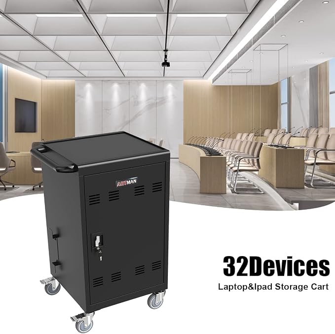Laptop Charging Cart, 32 Devices Tablet Storage Carts - Image 2