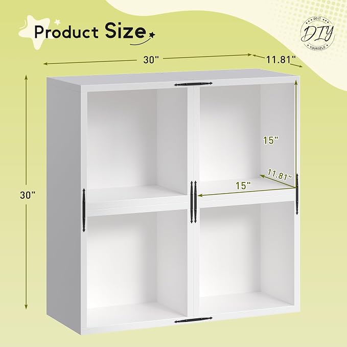 Homkdom 4 Cube Storage Organizer, DIY Book Shelf - Image 3