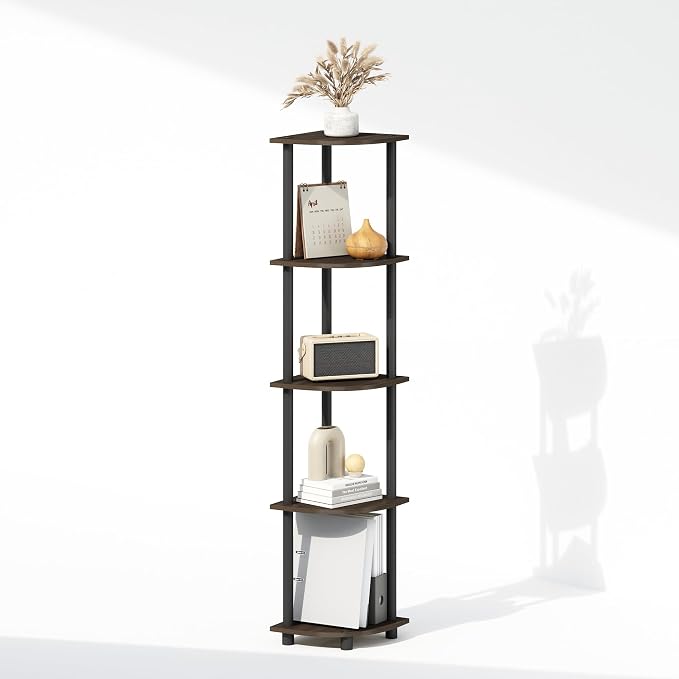 Furinno Turn-N-Tube Storage Shelves, 5-Tier Book Shelf, Corner Shelf, Toolless - Image 6