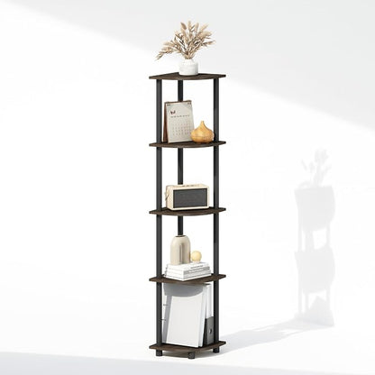 Furinno Turn-N-Tube Storage Shelves, 5-Tier Book Shelf, Corner Shelf, Toolless - Image 6