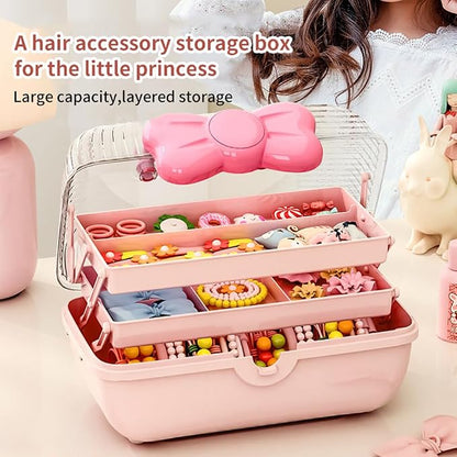 Bow Knot Hair Accessories Organizer Box Cute Dust Proof Childrens Jewelry - Image 4