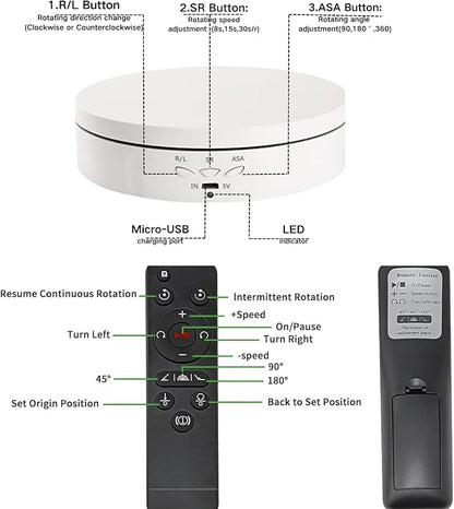 JAYEGT Motorized Rotating Display Stand, 5.74inch /22lbs Load, 360 Degree - Image 4