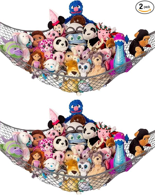 Stuffed Animal Hammock XL 2 Pack | Corner Stuffed Animal Storage & Plushie Net by LillysLove