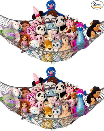 Stuffed Animal Hammock XL 2 Pack | Corner Stuffed Animal Storage & Plushie Net by LillysLove