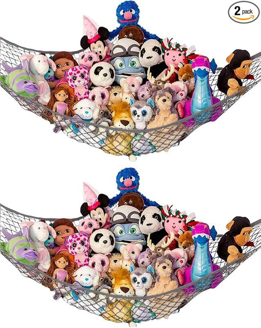 Stuffed Animal Hammock XL 2 Pack | Corner Stuffed Animal Storage & Plushie Net by LillysLove