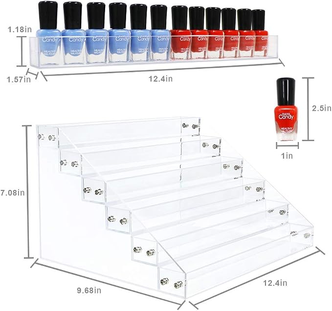 Kingtaily Organizer Rack Stand Holder Large Capacity Acrylic Clear 6 Layers - Image 2