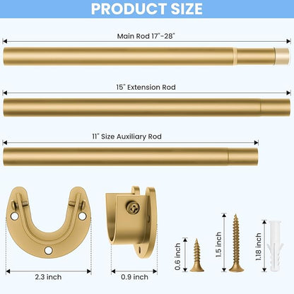 4 Pack Closet Rods for Hanging Clothes, 17 to 54 Inch Heavy Duty Stepless - Image 6