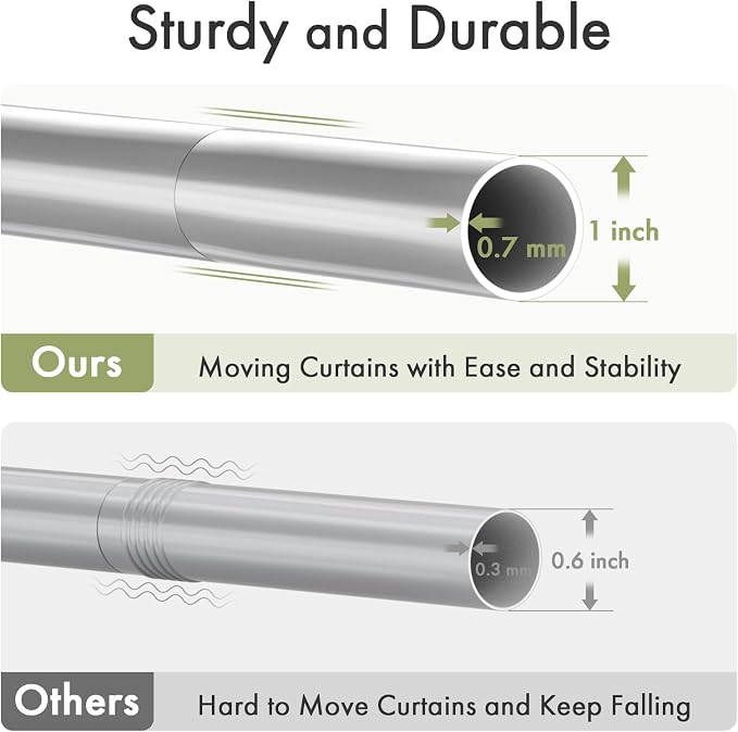AmazerBath Spring Tension Shower Curtain Rod, 31-75 Inches Heavy Duty Tension - Image 3