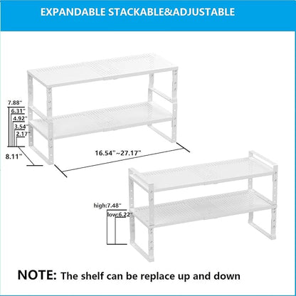 Expandable, Adjustable & Stackable Spice Rack, Cabinet Kitchen Countertop Shelf - Image 4
