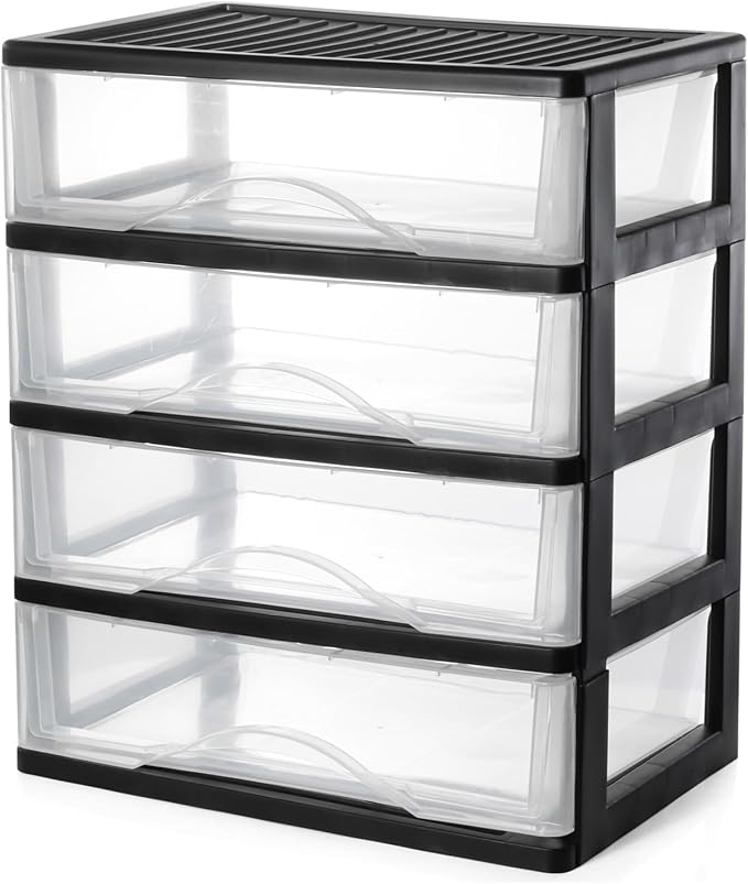BYCY Medium 4 Drawer Clear Stacking Desktop Organizer by BYCY