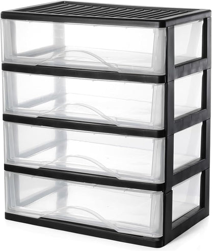 BYCY Medium 4 Drawer Clear Stacking Desktop Organizer by BYCY