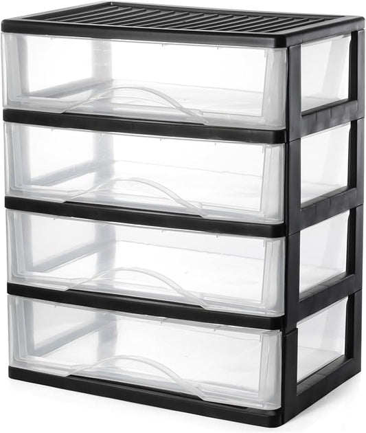 BYCY Medium 4 Drawer Clear Stacking Desktop Organizer by BYCY
