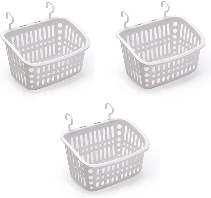 3PCS Plastic Hanging Baskets for Shower, Hanging Basket Organizer by Doitxue