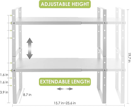 Across-Star Expandable Cabinet Shelf Organizer Rack, Stackable Kitchen Counter - Image 5