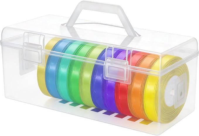 Plastic Ribbon Organizer Container, Christmas Ribbon Spool Holder Washi Tape by HFYZZ