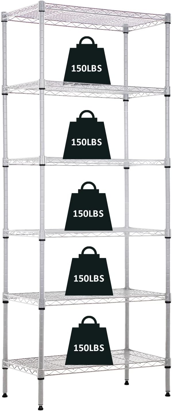 NChanmar 6-Tier Wire Shelving Unit Storage Shelves Metal Shelves 60"x23"x13" by NChanmar