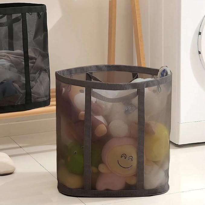 Mesh Bag with Handles, Collapsible Laundry Basket, Foldable Laundry Bag - Image 5