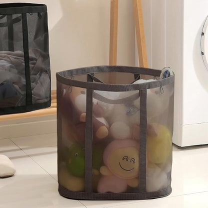 Mesh Bag with Handles, Collapsible Laundry Basket, Foldable Laundry Bag - Image 5